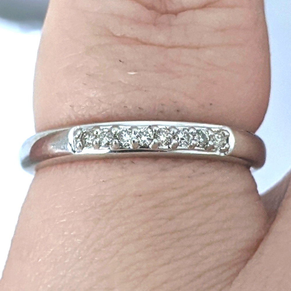 14K solid white gold diamond eternity ring